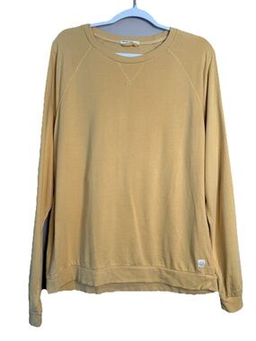 Marine Layer Sweatshirt Mens L Yellow Cotton Tencel Crewneck Pullover Knit N32